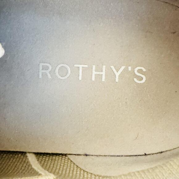 Rothy's Shoes Men 11.5 Ivory Knit Sneaker RS01 Lace Up Low Top Gum Sole Recycled - Picture 10 of 12
